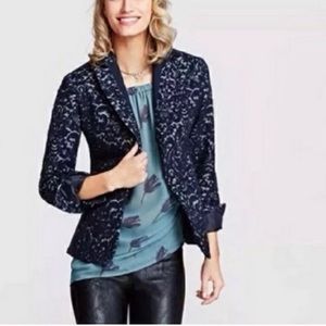 CAbi #109 Midnight Blue Jacquard Jacket 12